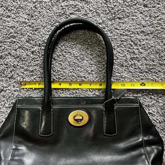 Vintage Coach Madeline Top Handle Satchel Handbag Black Leather 12482 - Picture 11 of 11
